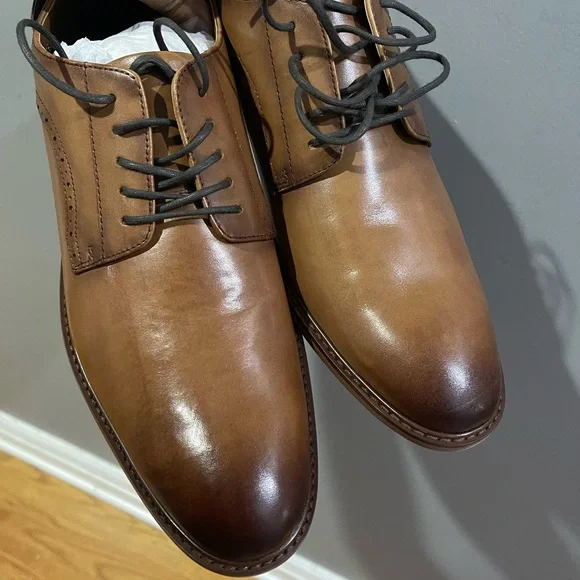 Brand New Bar III Sean Lace-up shoes Tan Sz 10.5 - Picture 3 of 14